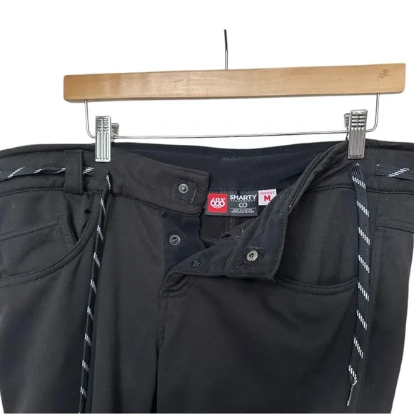 686 Womens Smarty Snowboard Pants Fleece Liner Zip-In Black Boyfriend Fit Medium - Picture 5 of 9